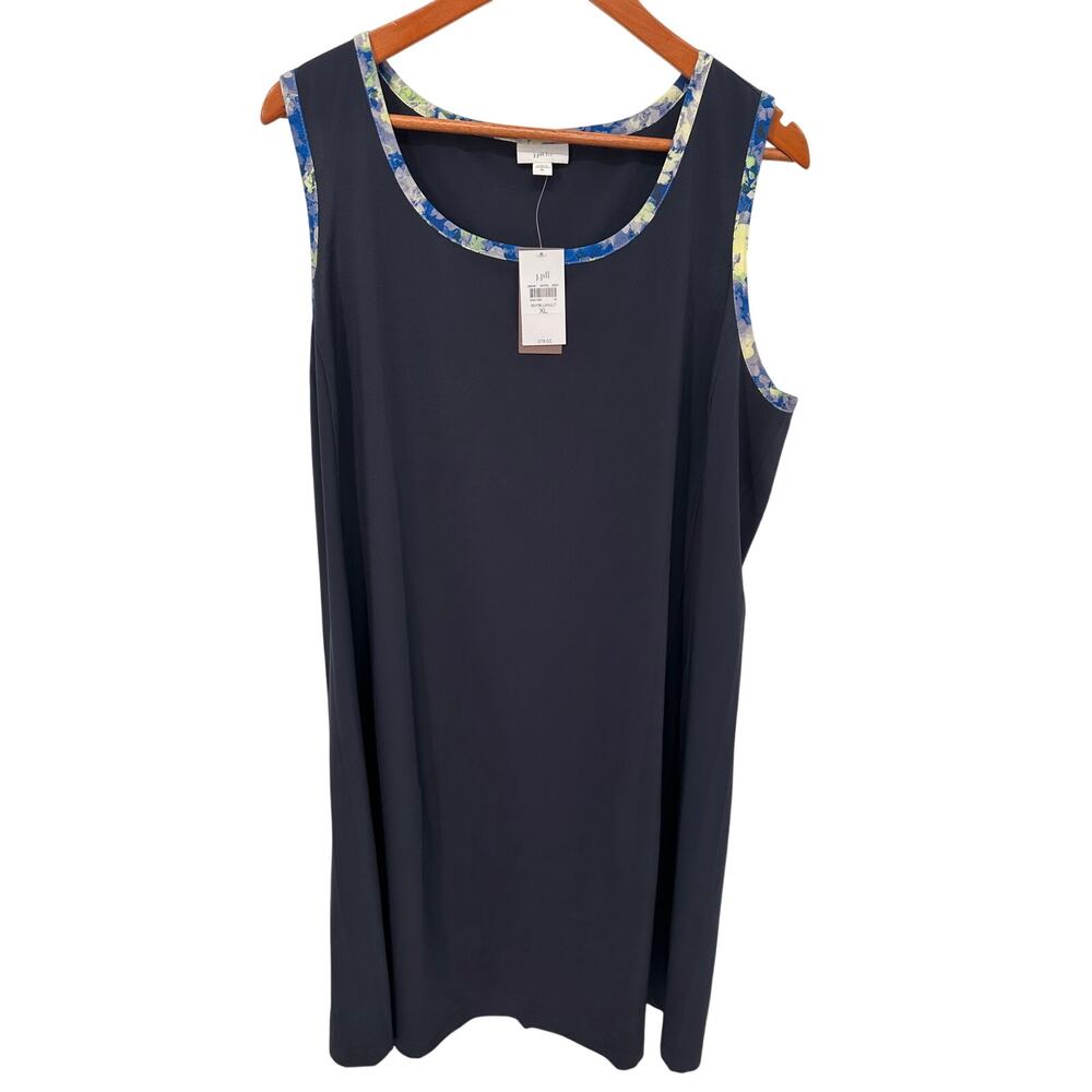 J. JILL NWT On the Go Woven Navy Floral Athletic Active Sleeveless Dress // XL